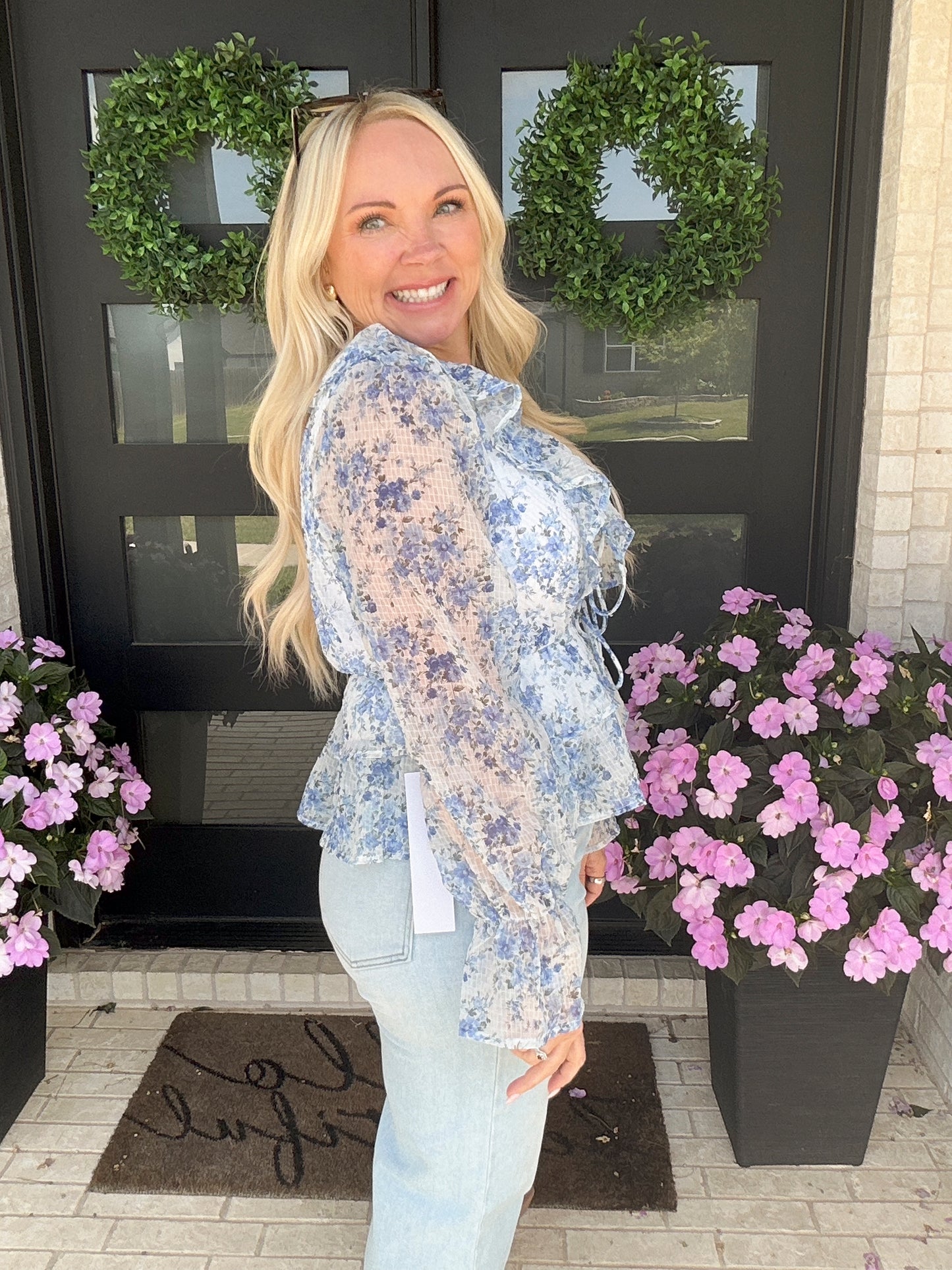 Hydrangea Ruffle Blouse