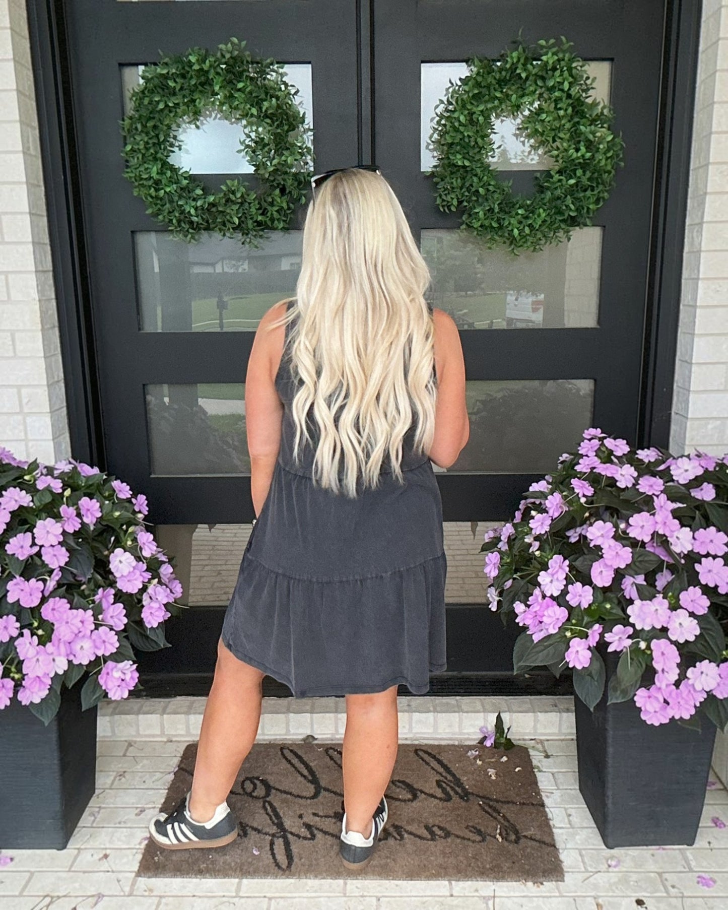 Sleeveless Crewneck Tiered Mini Dress