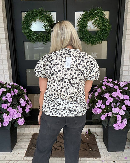 Meadow Print Flutter Blouse