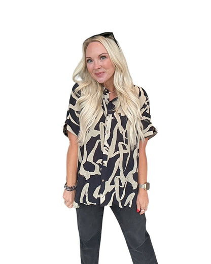 Driftwood Print Blouse
