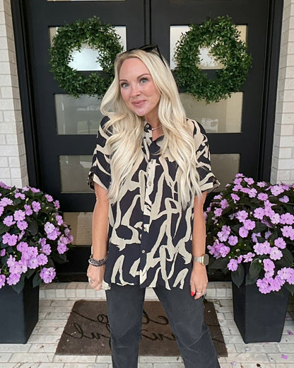 Driftwood Print Blouse