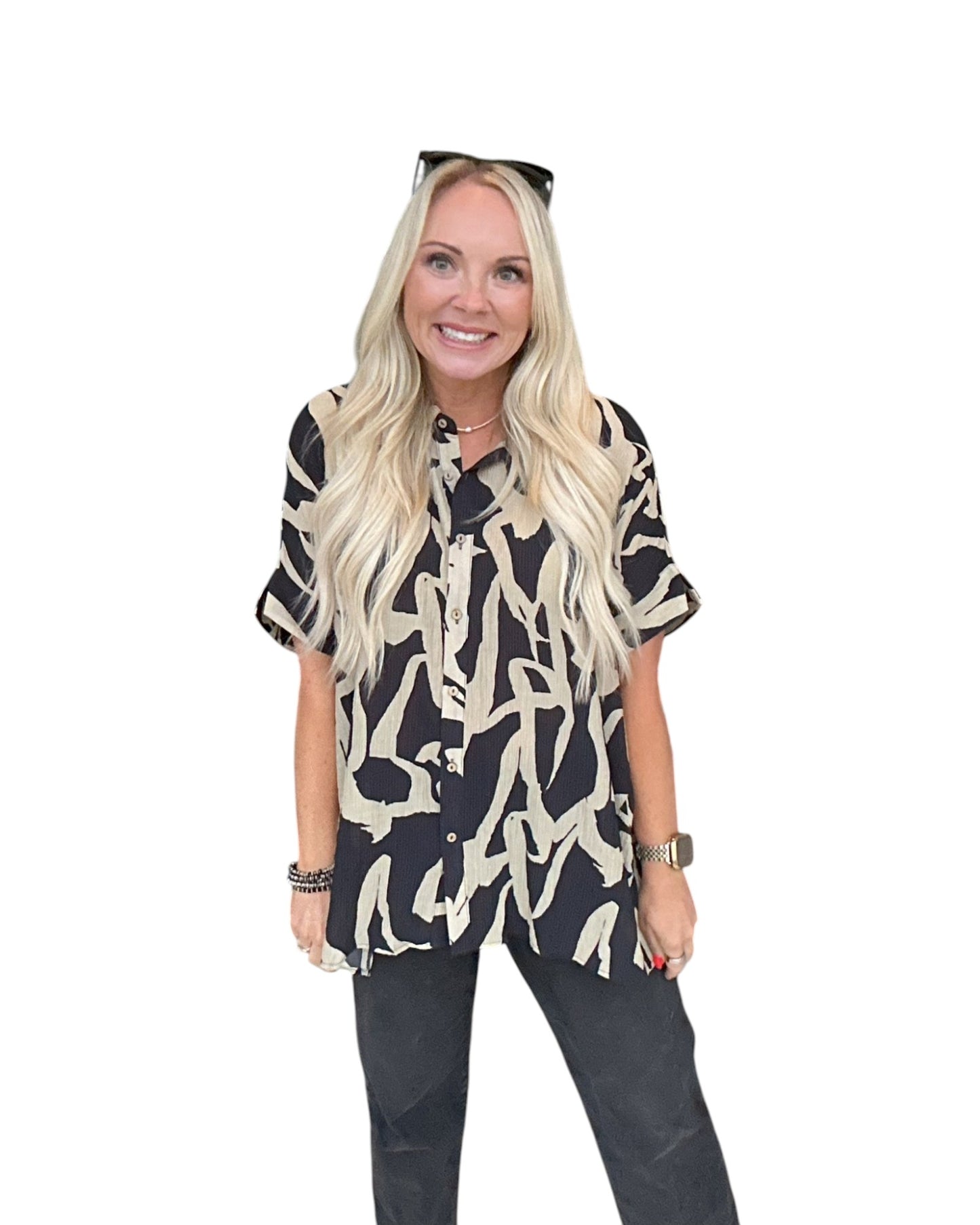 Driftwood Print Blouse