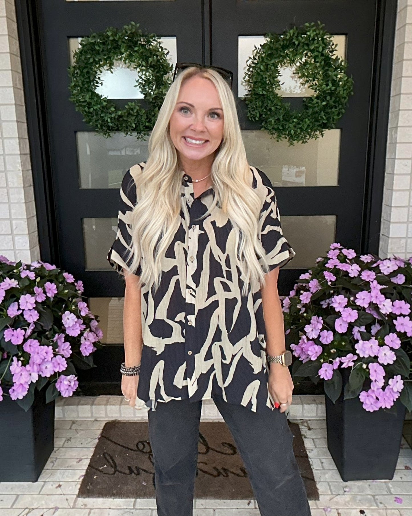 Driftwood Print Blouse