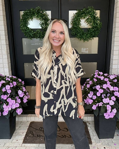 Driftwood Print Blouse