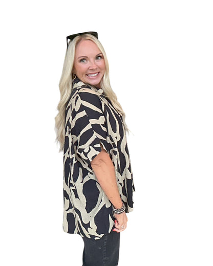 Driftwood Print Blouse