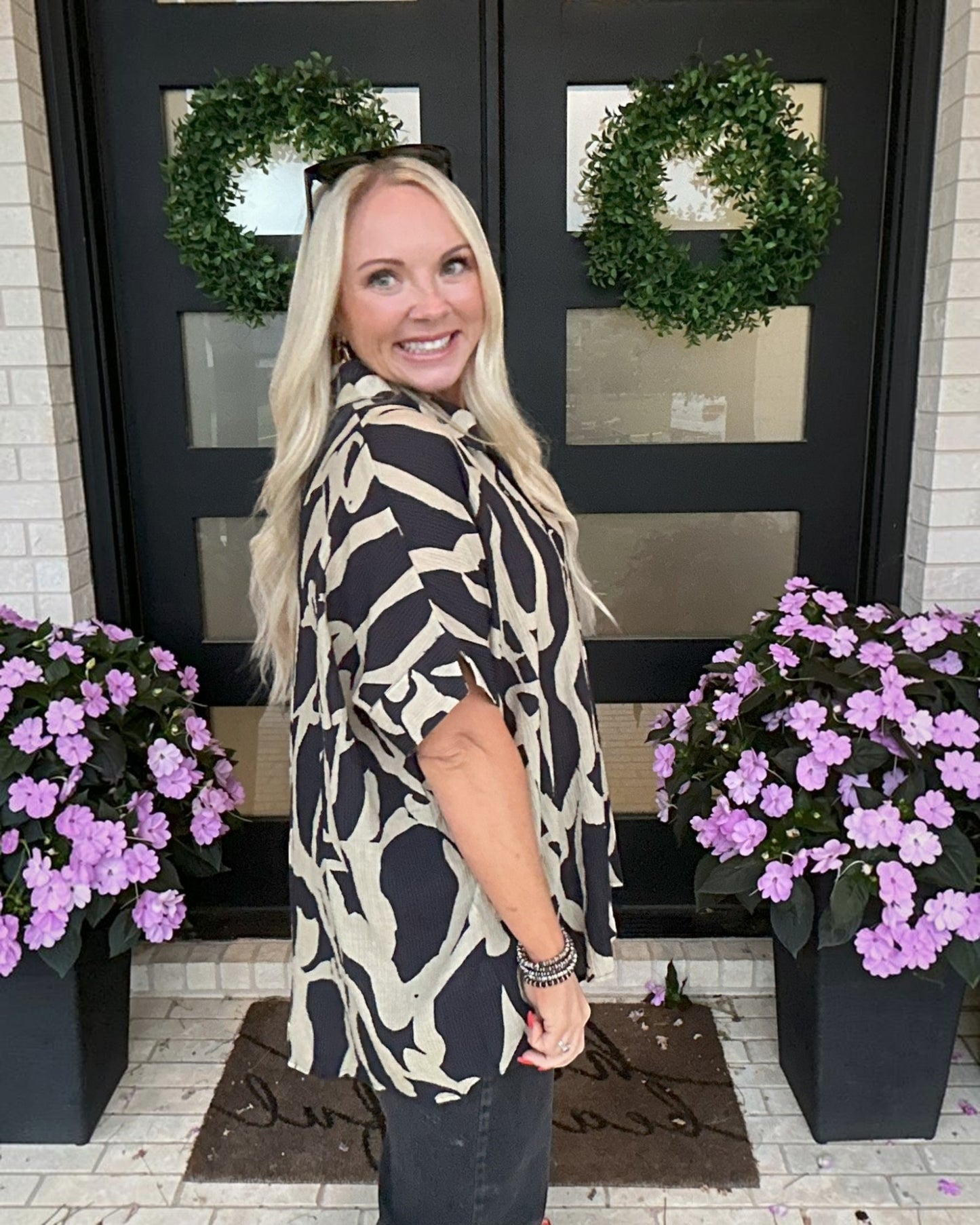 Driftwood Print Blouse