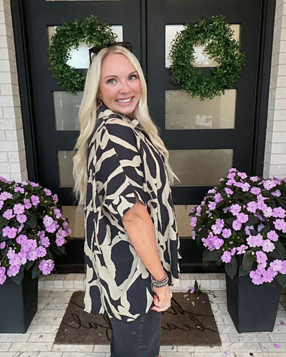 Driftwood Print Blouse
