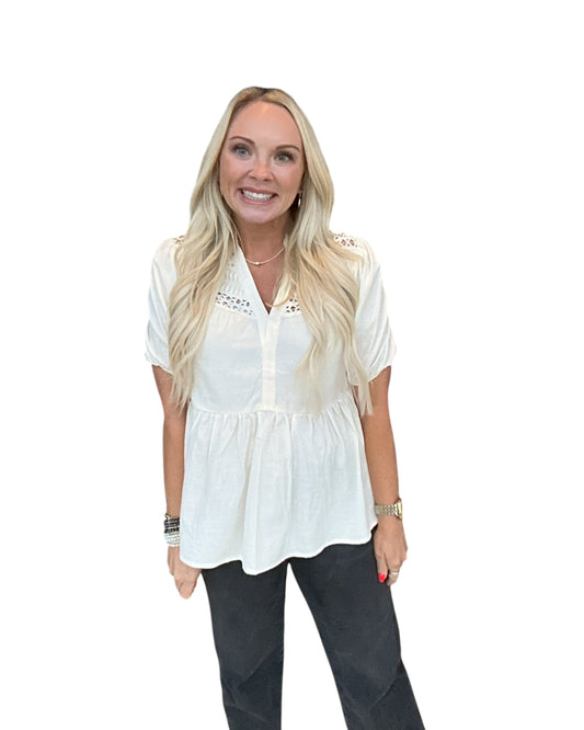 Sky Breeze Peplum Top - Yellow