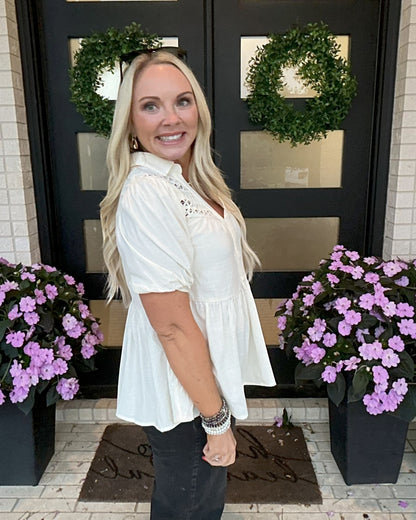 Sky Breeze Peplum Top