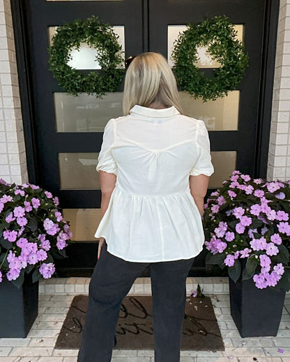 Sky Breeze Peplum Top