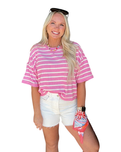 Oversized Stripe Casual Comfy Knit Top