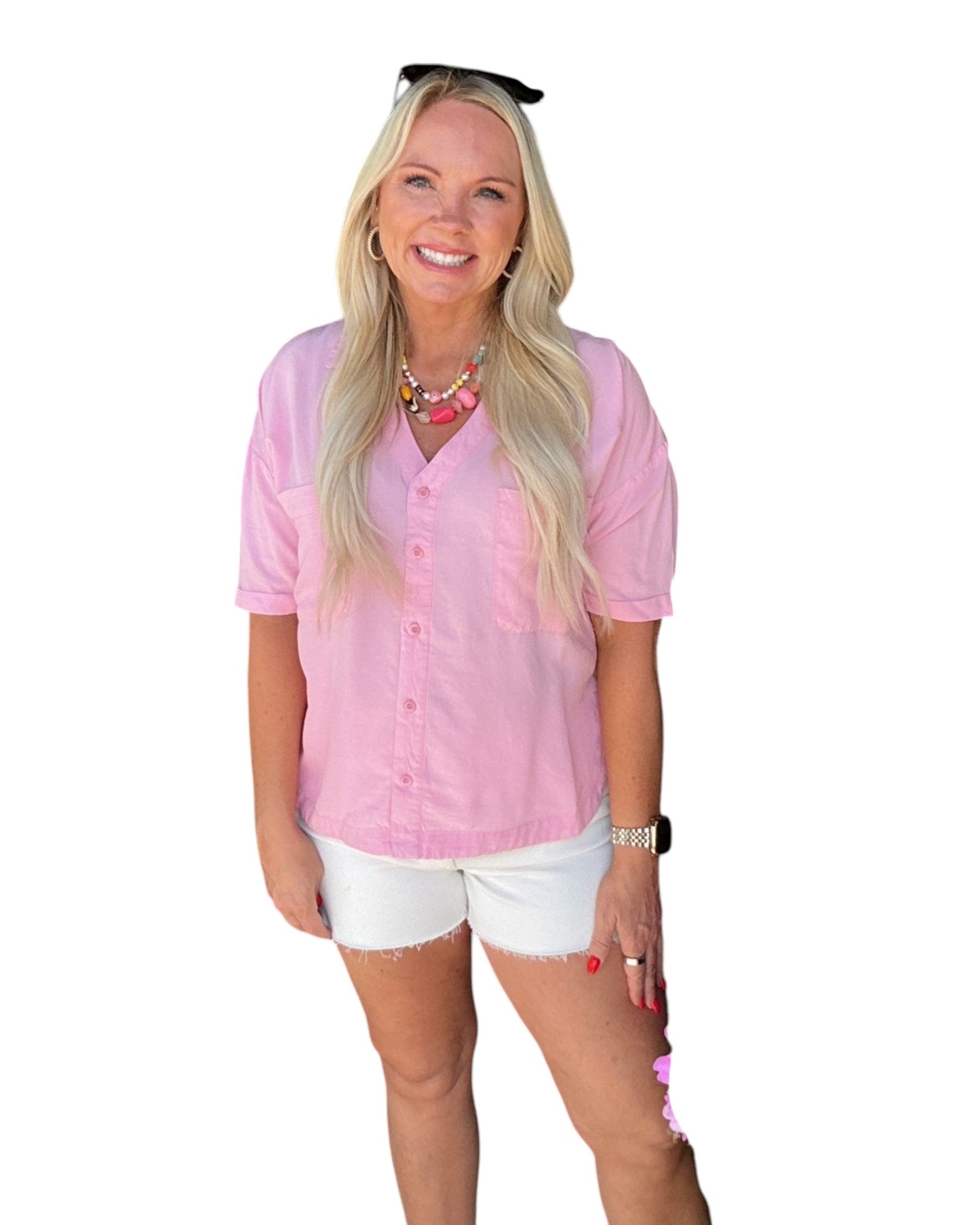 Pretty in Pink Button Down