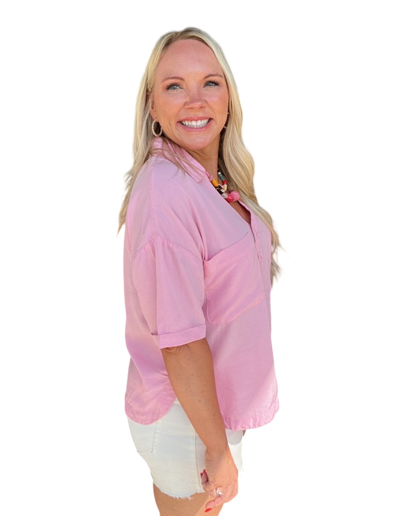Pretty in Pink Button Down