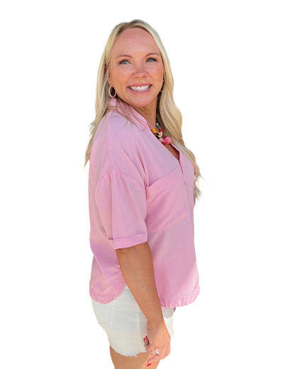 Pretty in Pink Button Down