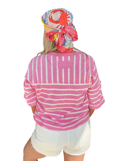 Oversized Stripe Casual Comfy Knit Top