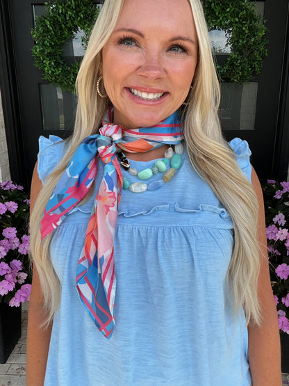 Abstract Garden Print Bandana Scarf