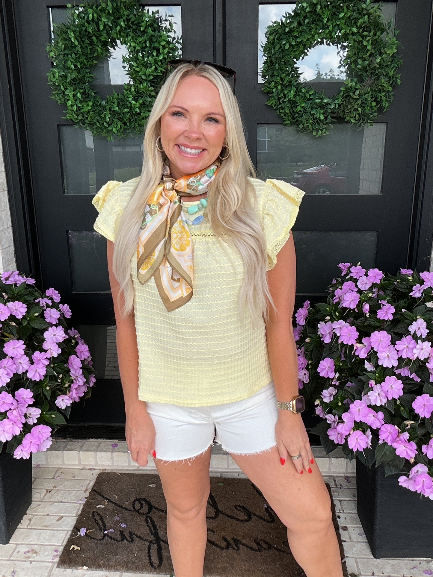 Buttercream Flutter Sleeve Top