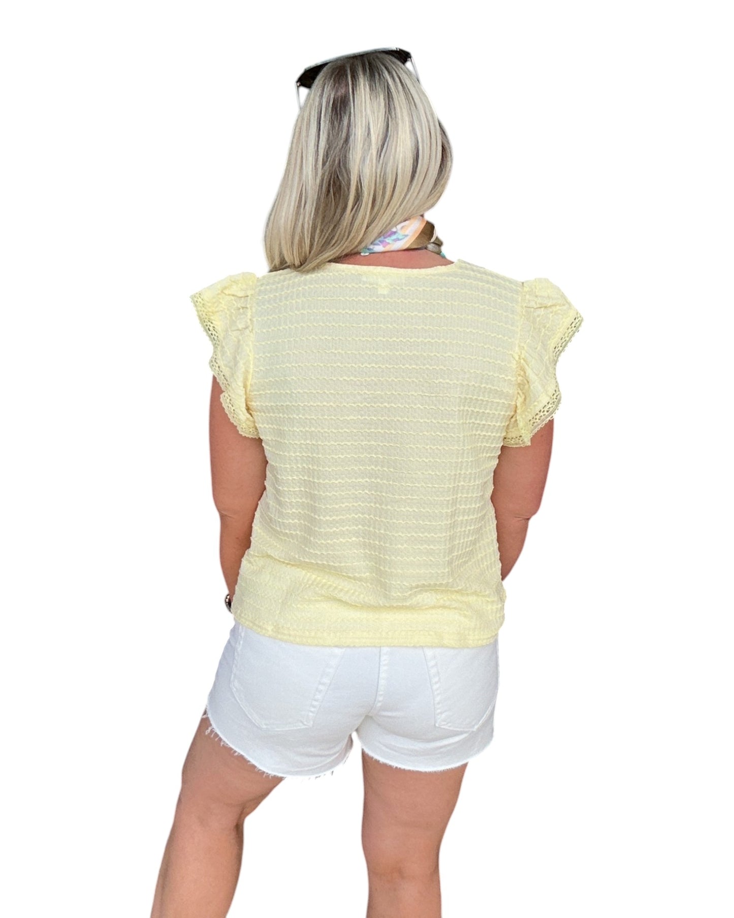 Buttercream Flutter Sleeve Top