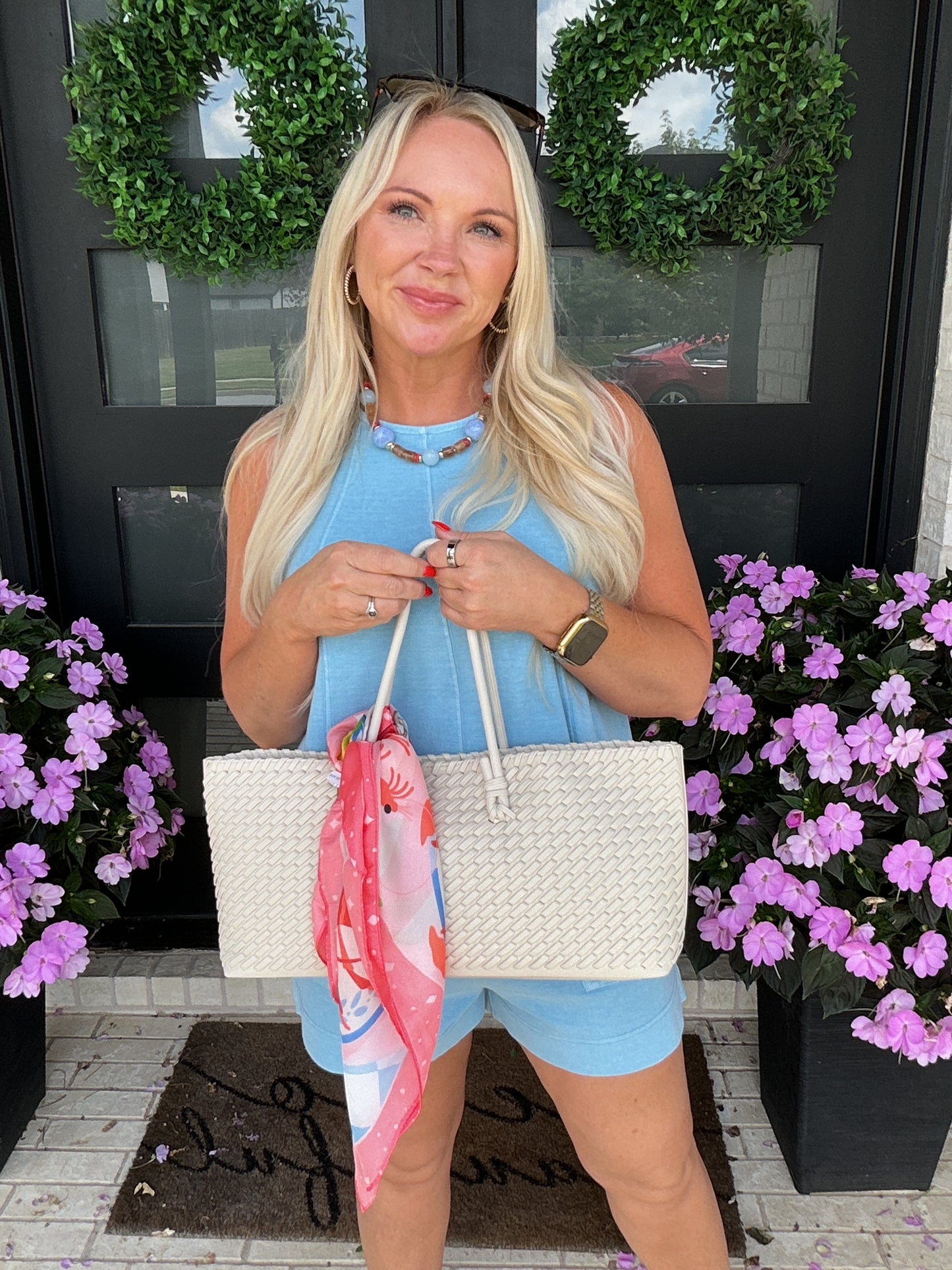 Seaside Feast Print Bandana Scarf