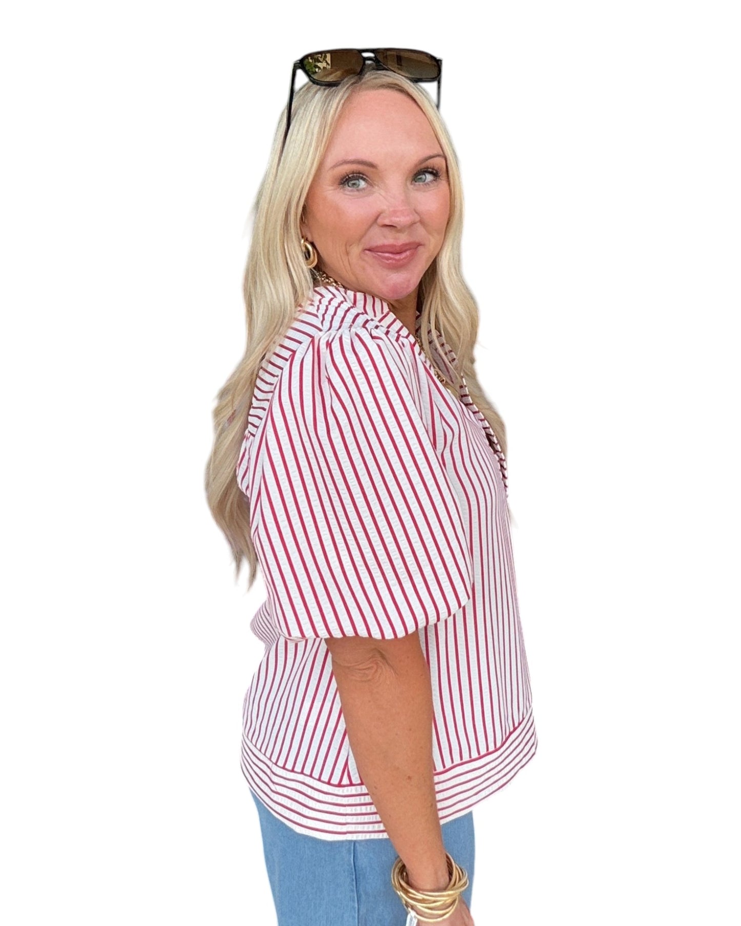 Savannah Stripe Top - Red