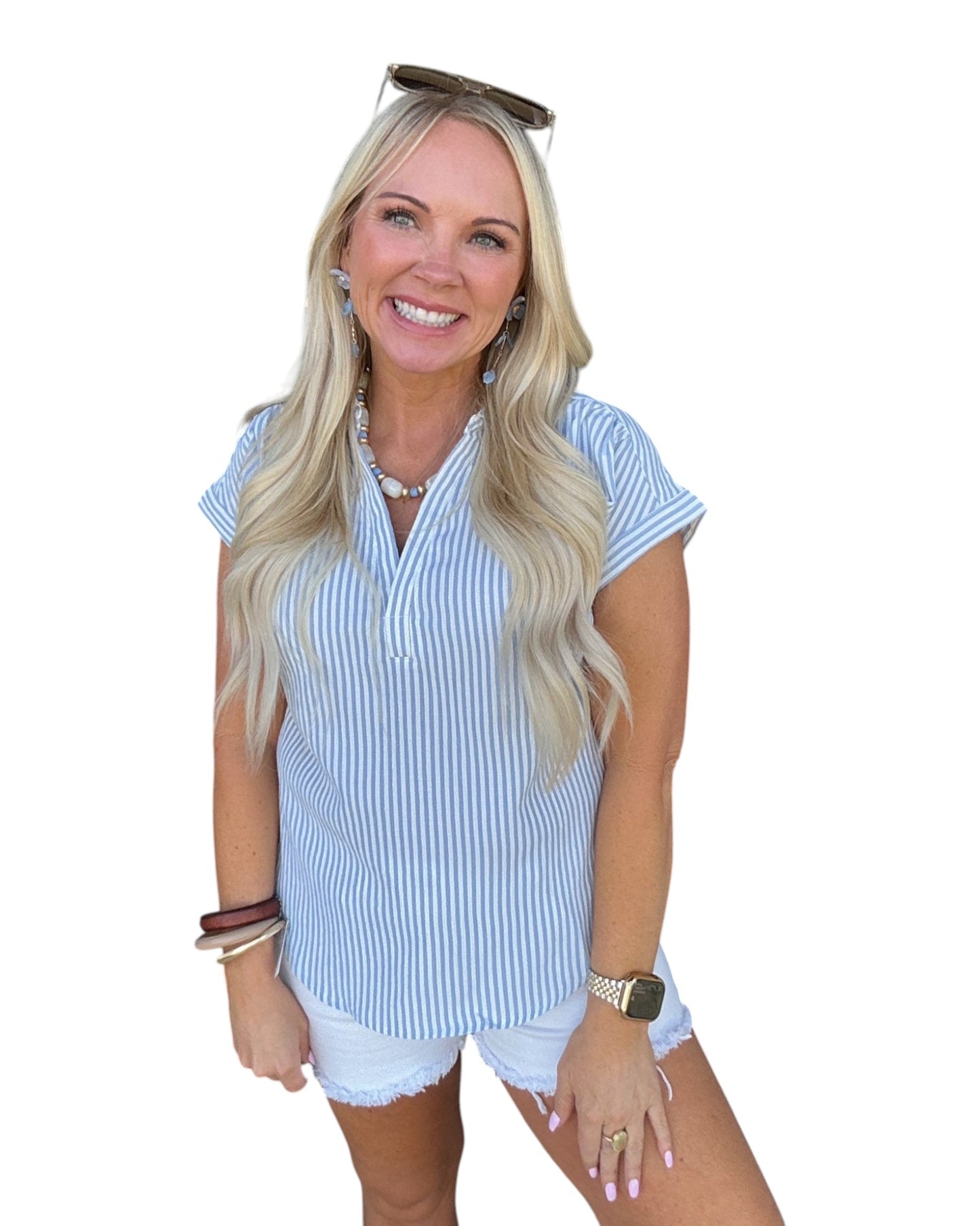 Wren Stripe Top - Blue