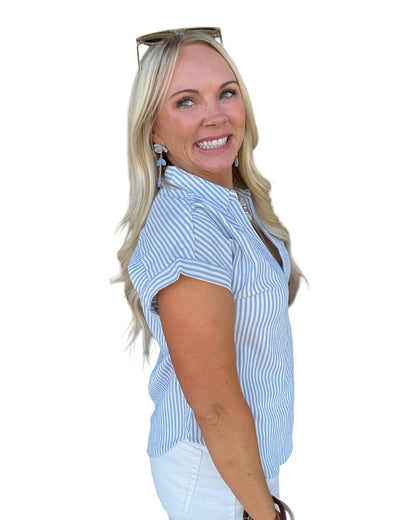 Wren Stripe Top - Blue