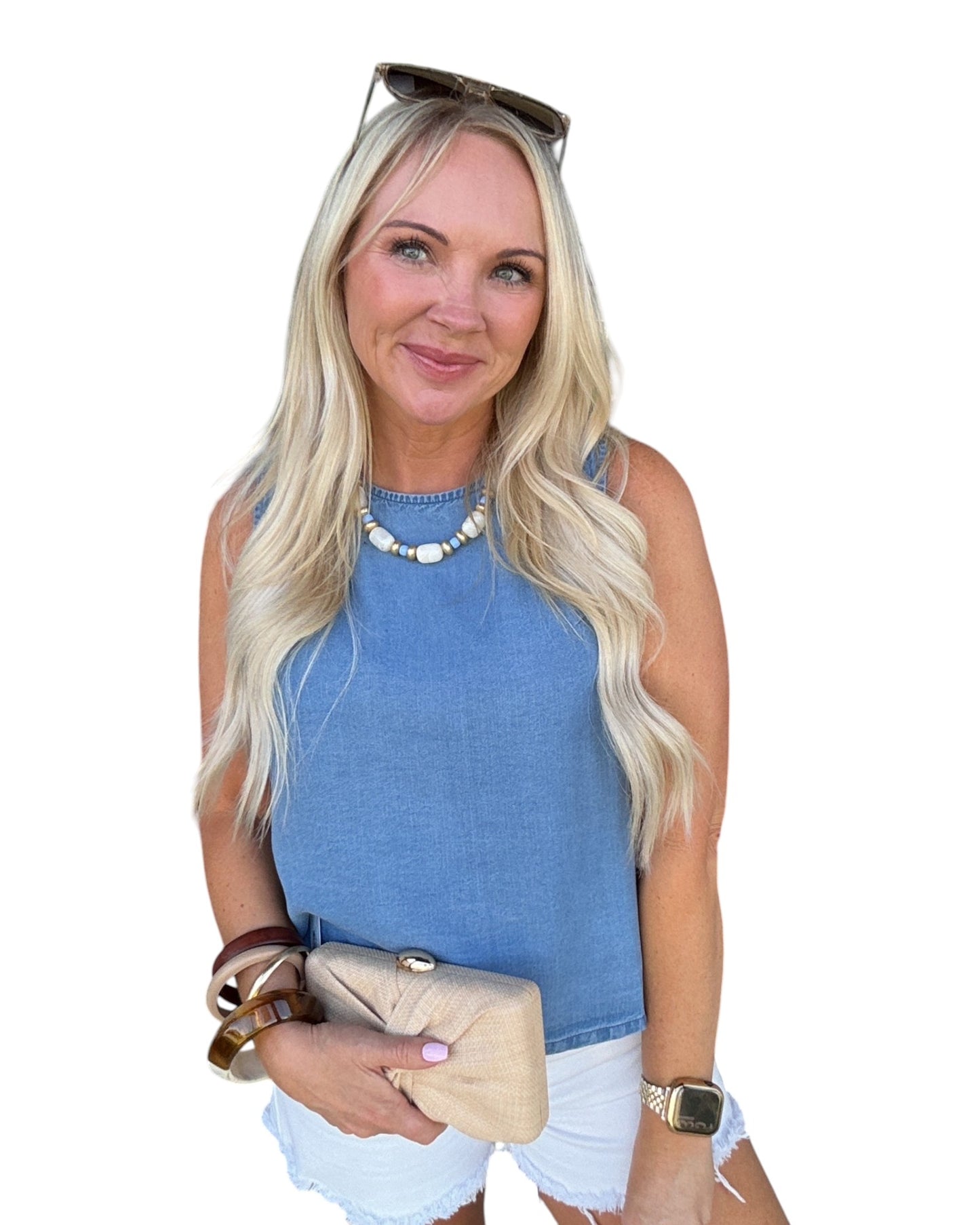 Light Wash Denim Tank