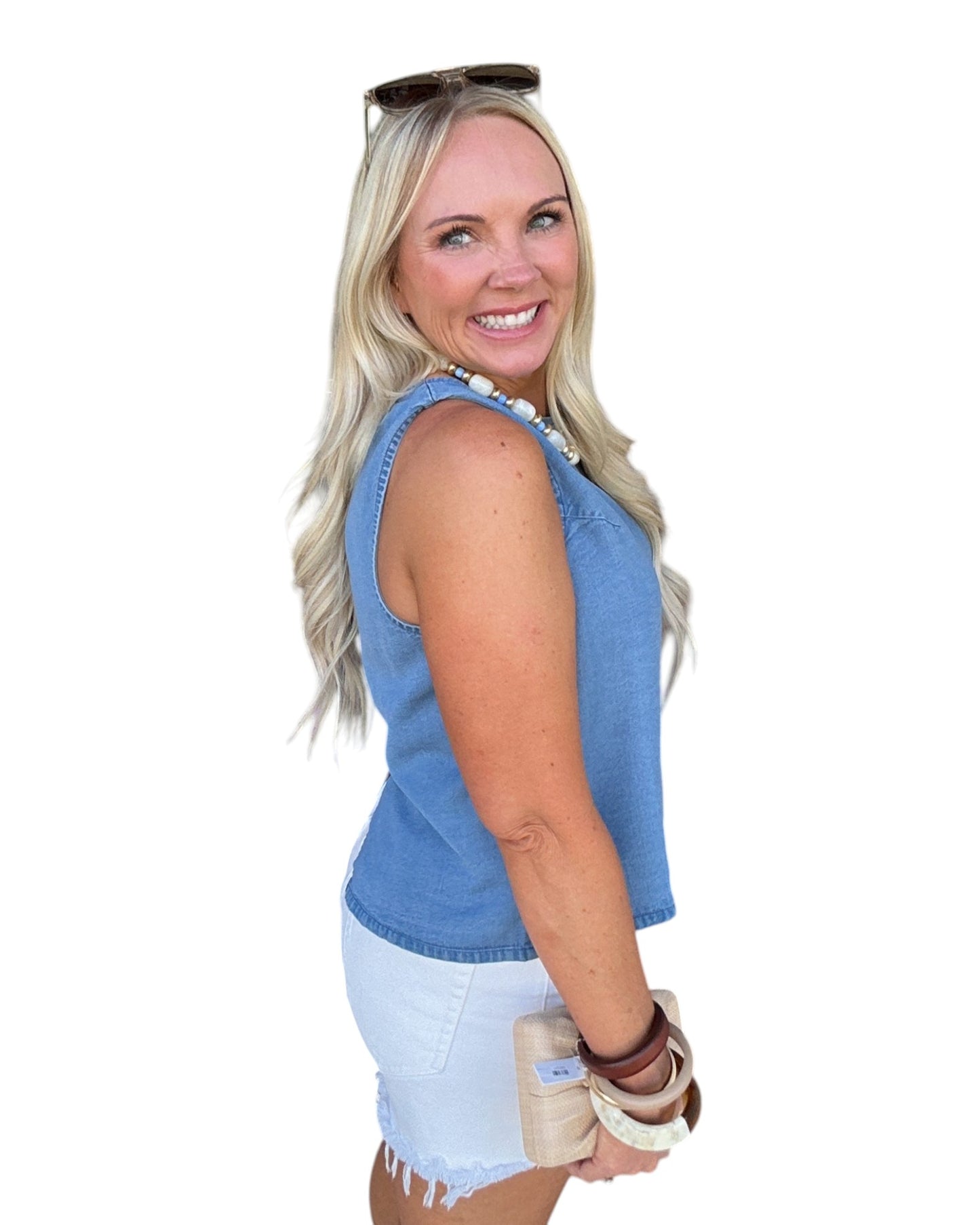 Light Wash Denim Tank