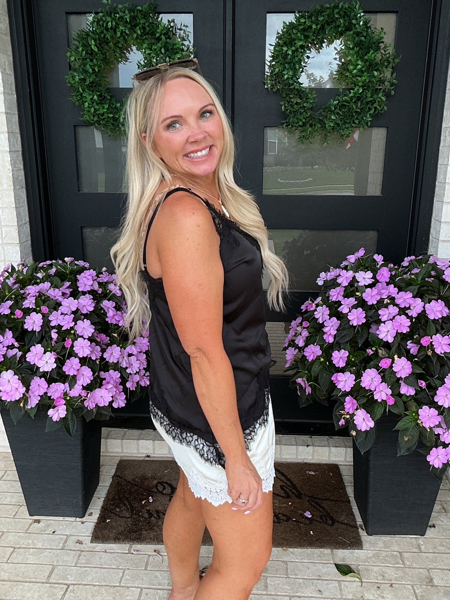 Soft Details Lace Overlay Top