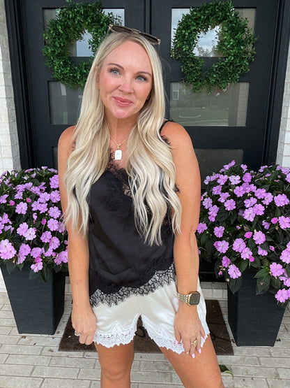 Soft Details Lace Overlay Top