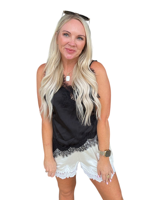 Soft Details Lace Overlay Top