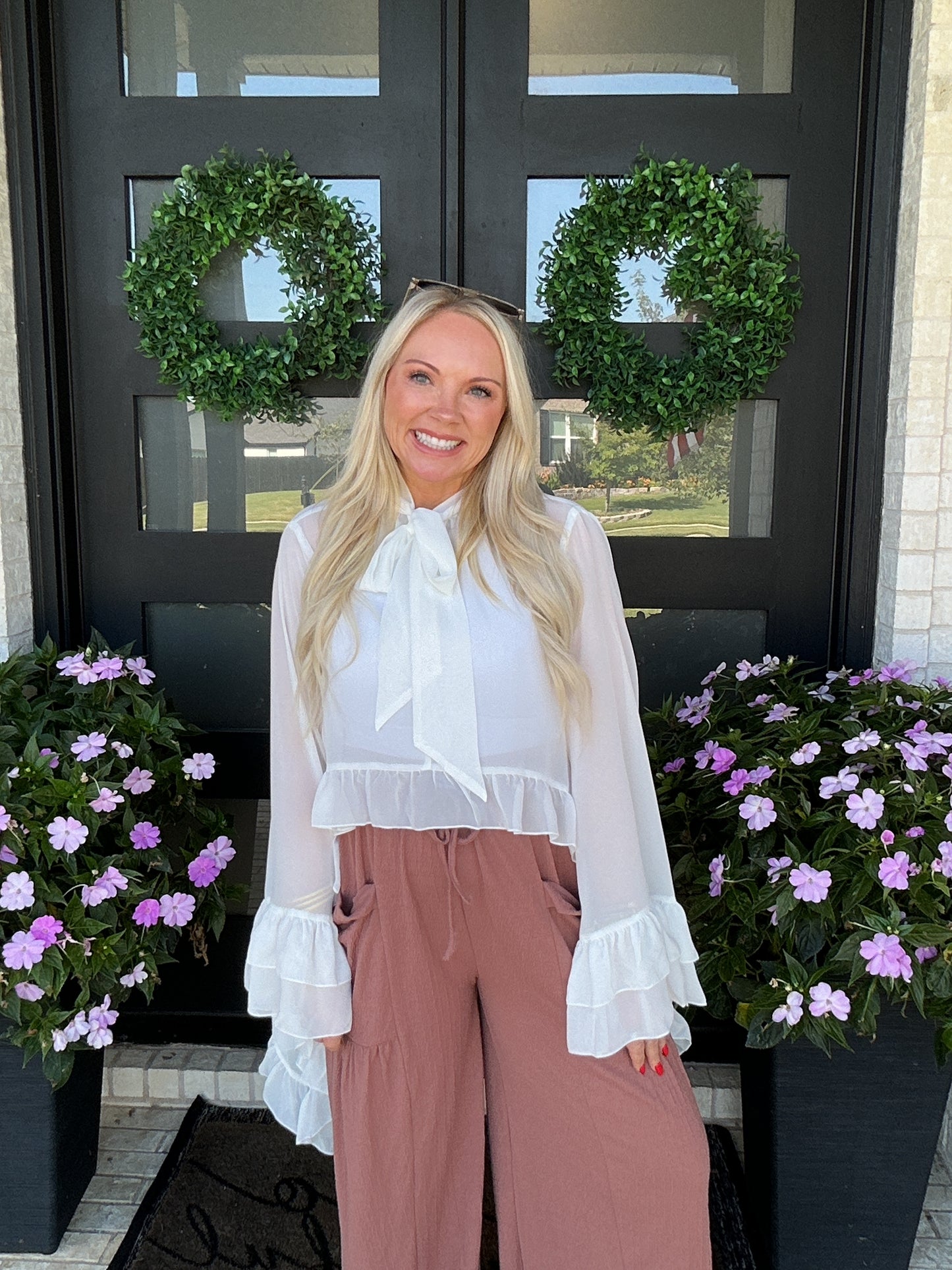 The Ivory Ruffle High-Low Blouse