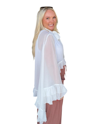 The Ivory Ruffle High-Low Blouse