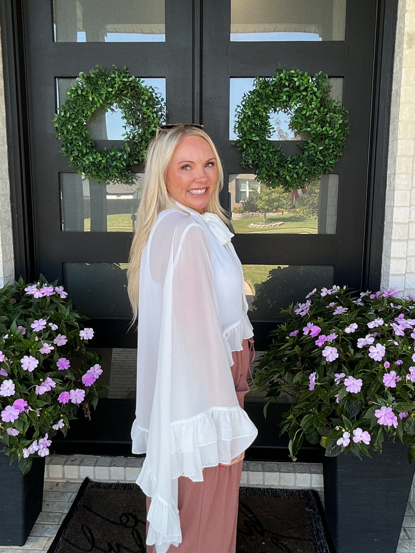 The Ivory Ruffle High-Low Blouse