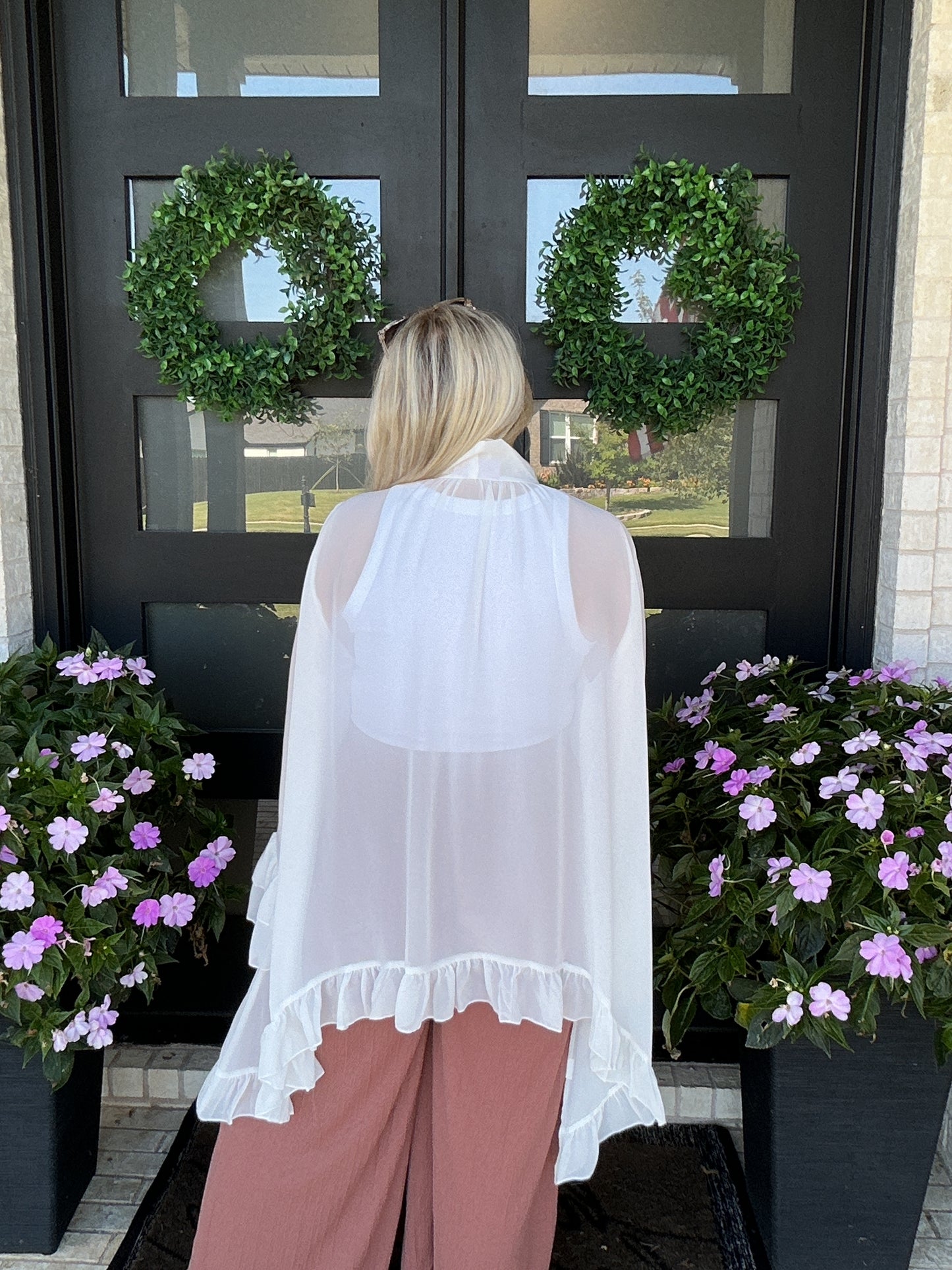 The Ivory Ruffle High-Low Blouse
