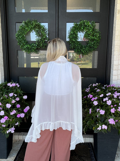The Ivory Ruffle High-Low Blouse