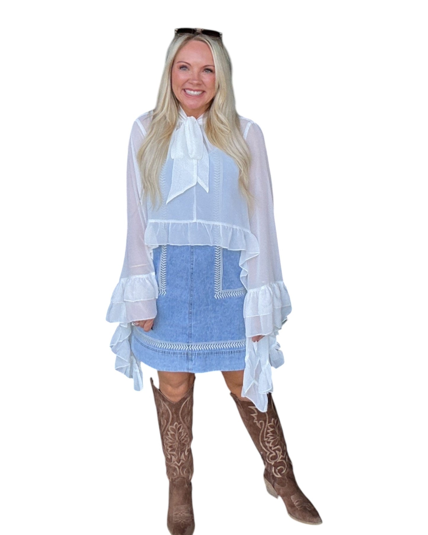 The Ivory Ruffle High-Low Blouse