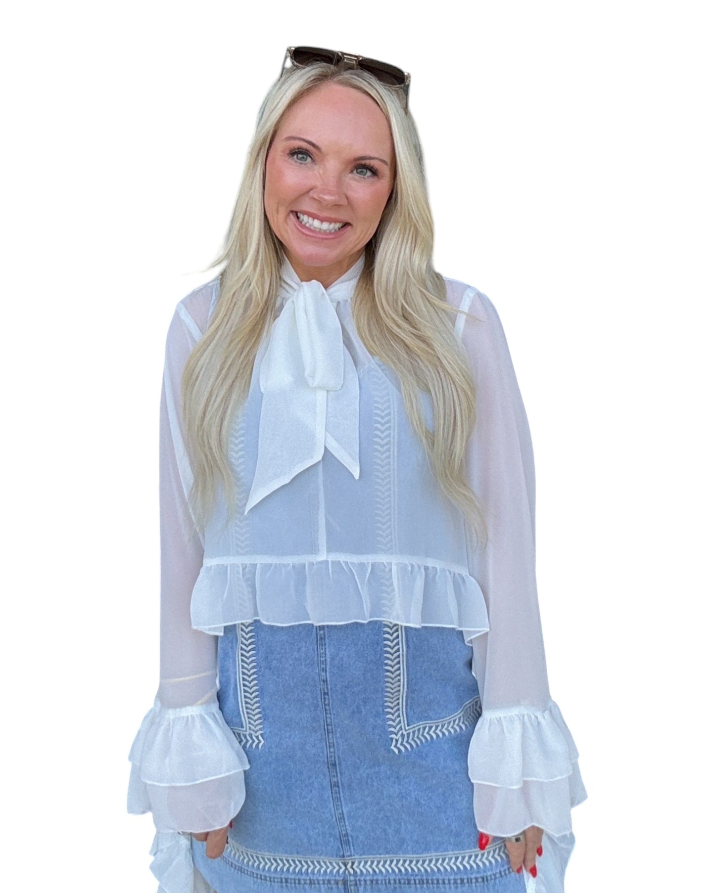 The Ivory Ruffle High-Low Blouse