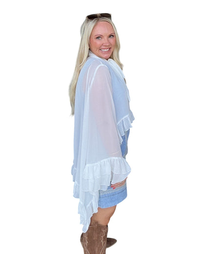 The Ivory Ruffle High-Low Blouse