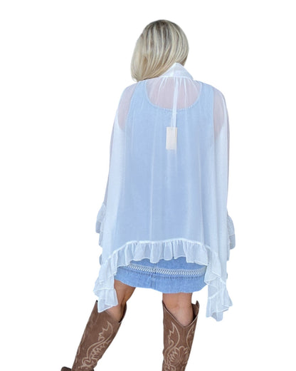 The Ivory Ruffle High-Low Blouse
