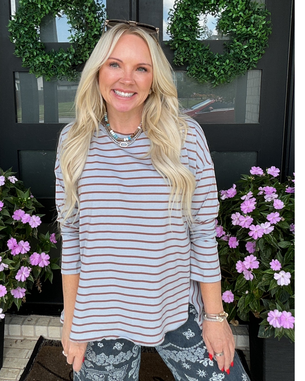 Just My Stripe Top - Blue