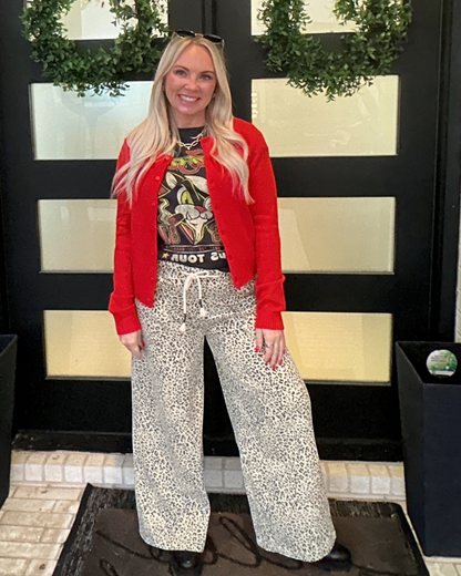 Spotted Print Drawstring Trouser