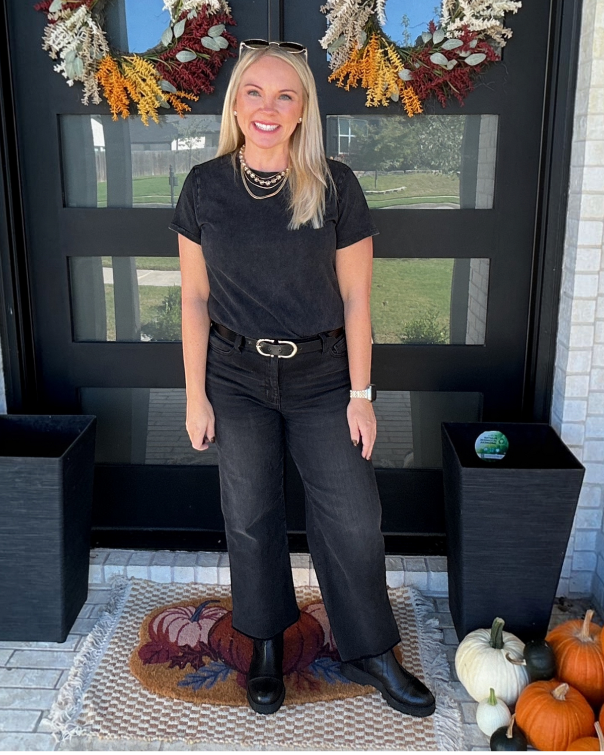 Maren Slim Wide Leg Jean - Washed Black