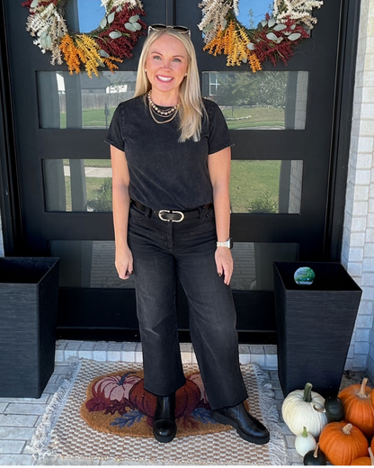 Maren Slim Wide Leg Jean - Washed Black