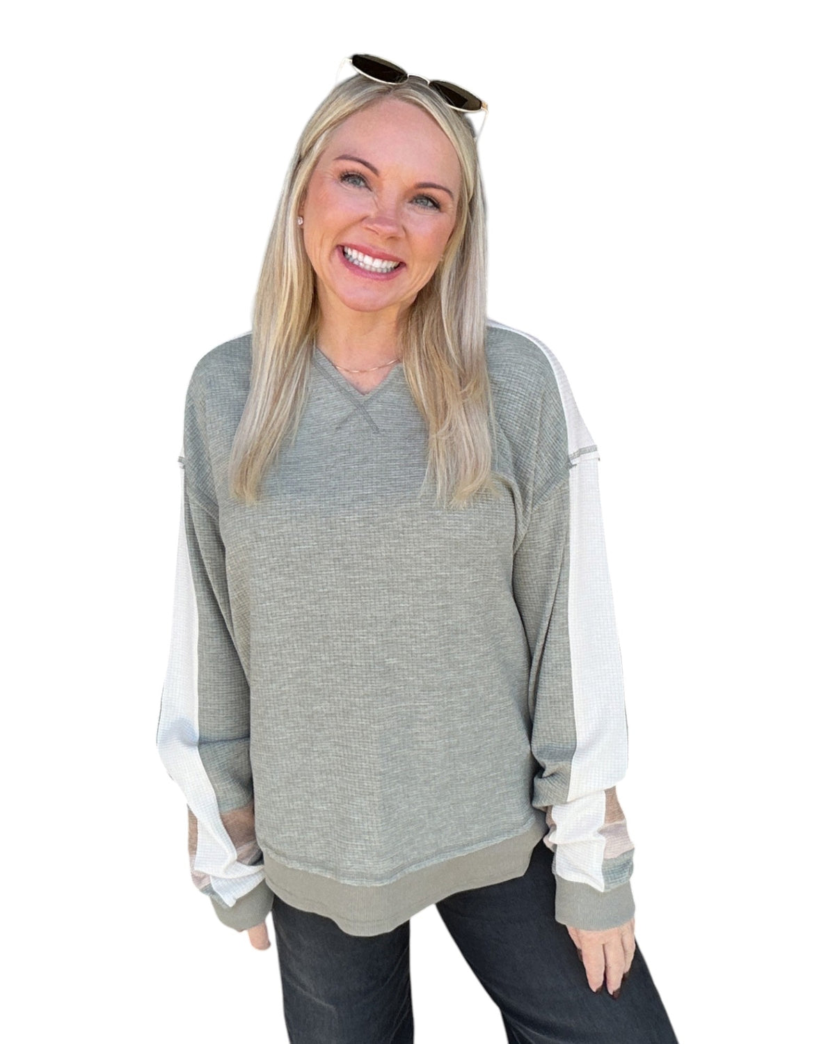Off The Cuff Knit Top - Sage