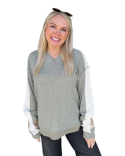 Off The Cuff Knit Top - Sage