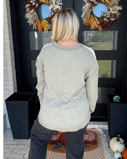Off The Cuff Knit Top - Sage