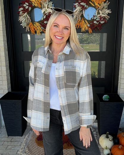 Scenic Route Plaid Shirt - Olive