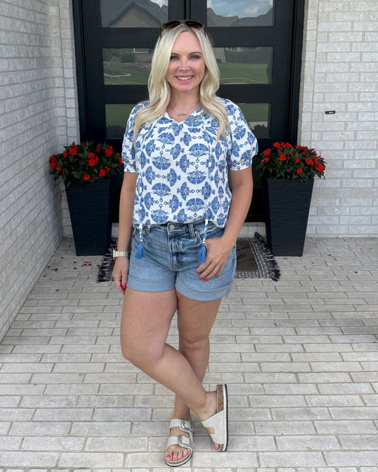 Blue Circuit Blouse
