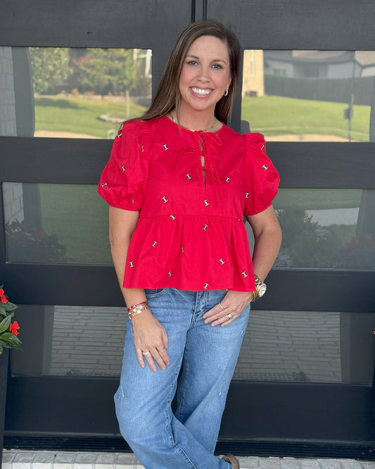 The Touchdown Peplum Top